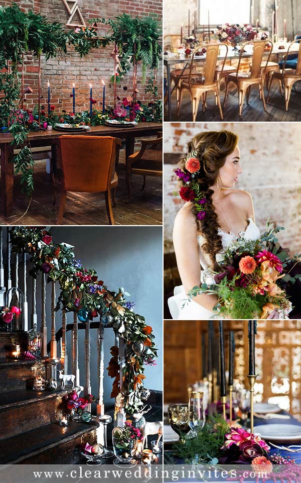 Colorful jewel tone Artistic, Colourful, Botanical & Whimsical Wedding Décor Ideas