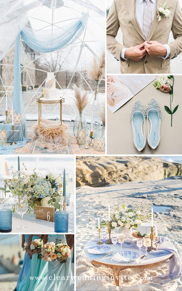 8 Ethereal Blue Wedding Color Combos for Spring Summer