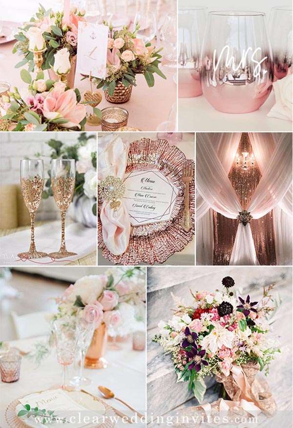 blush and pink gold Glitter Touches to Create the Perfect 2024 Wedding