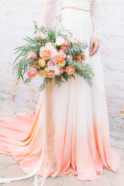 Ombre Blush and Orange Wedding Dress to Get You Inspired