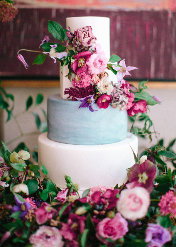 Trending Now Wedding Cakes with Statement Tiers Jewel Tone Wedding Colors With Fuchsia Hues