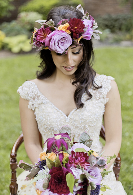 Summer Lush Flower Crown and Bridal Bouquet