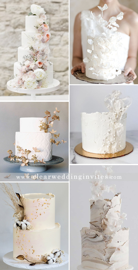 soft and pale fine art wedding cakes