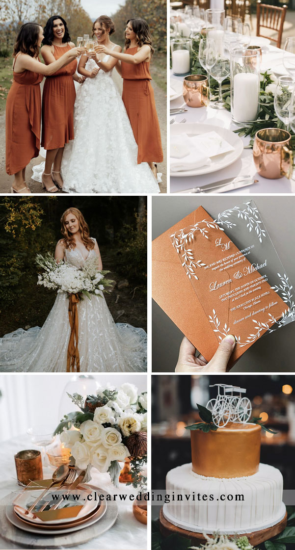 Copper and White Wedding Color Palettes for Country Weddings