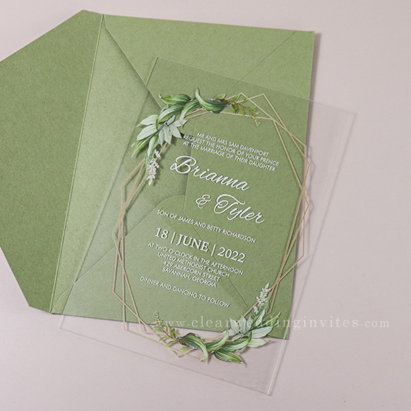 Hunter green and sage Pretty Wedding Colors Inspired by Clear Wedding Invites