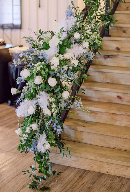 Blue and Green Mixed Wedding Stairs