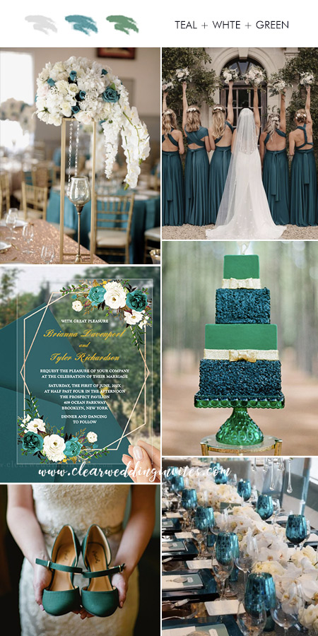 Teal Blue and Dark Green Mixed Floral Decoration